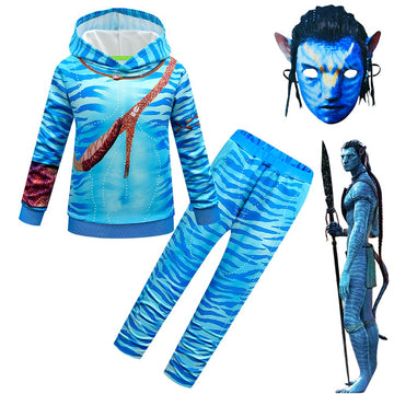 Avatar Jake Sully NiñosTraje De Cosplay Sudadera Con Capucha Y Pantalones Conjunto De Disfraces De Carnaval Halloween Fiesta